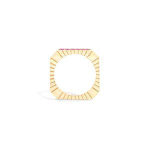 Spark Etched Stacking Band Ring - Pink Sapphire