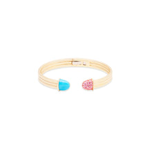 Load image into Gallery viewer, Found Cap Cuff Bracelet - Turquoise &amp; Pink Sapphire
