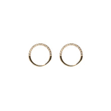Load image into Gallery viewer, The Crew Half Moon Stud Earrings - Diamond
