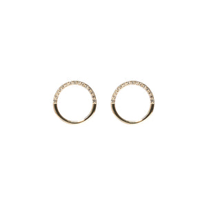 The Crew Half Moon Stud Earrings - Diamond