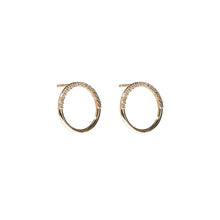 Load image into Gallery viewer, The Crew Half Moon Stud Earrings - Diamond
