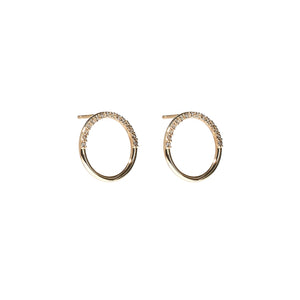 The Crew Half Moon Stud Earrings - Diamond