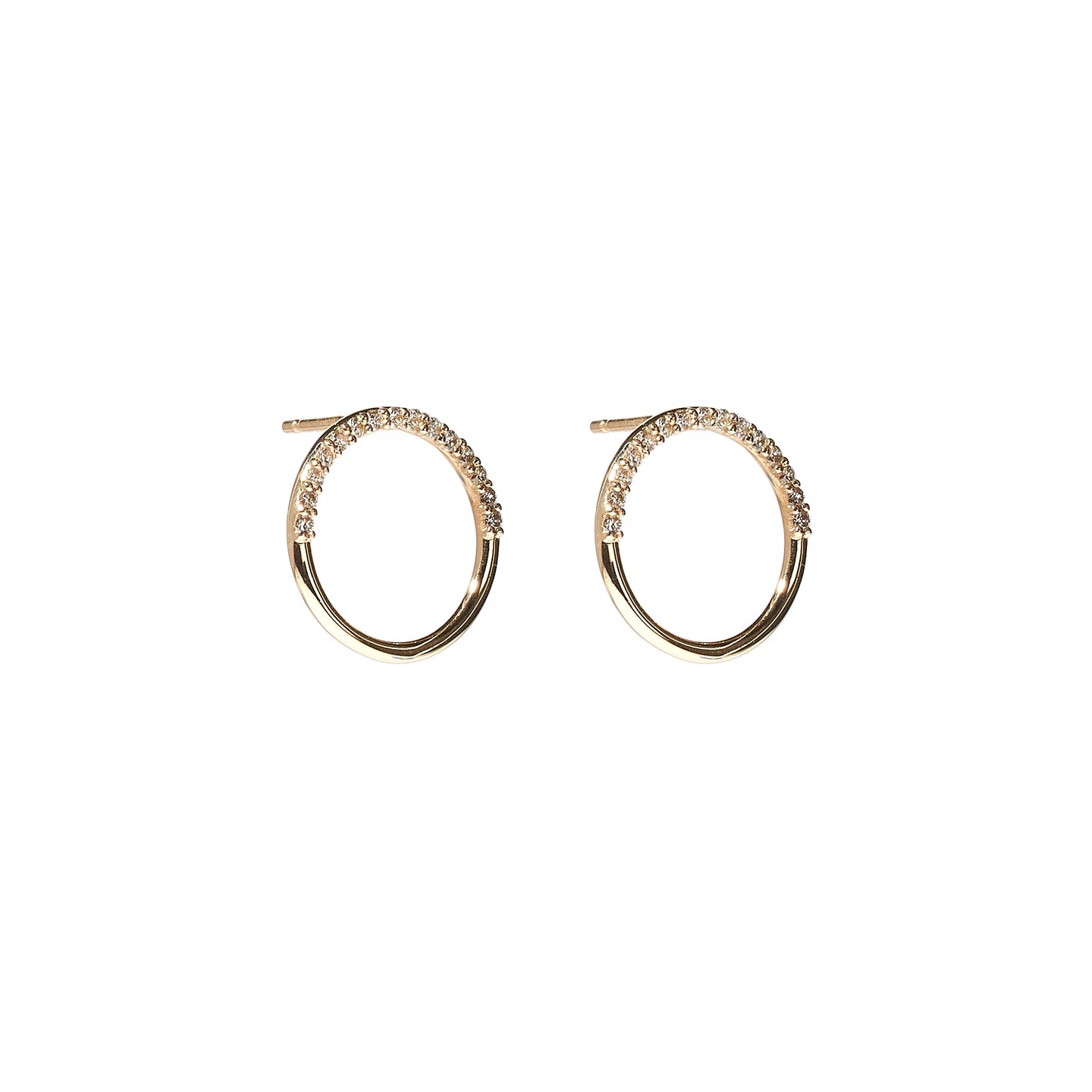 The Crew Half Moon Stud Earrings - Diamond
