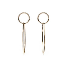 Load image into Gallery viewer, The Crew Half Moon Double Hoop Earrings - Diamond
