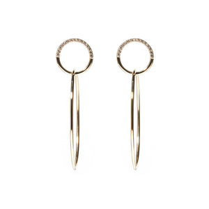 The Crew Half Moon Double Hoop Earrings - Diamond