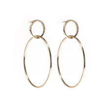 Load image into Gallery viewer, The Crew Half Moon Double Hoop Earrings - Diamond
