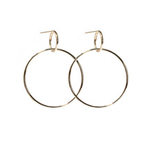 Load image into Gallery viewer, The Crew Half Moon Double Hoop Earrings - Diamond
