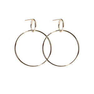 The Crew Half Moon Double Hoop Earrings - Diamond