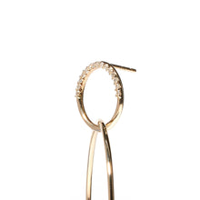 Load image into Gallery viewer, The Crew Half Moon Double Hoop Earrings - Diamond
