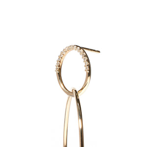 The Crew Half Moon Double Hoop Earrings - Diamond