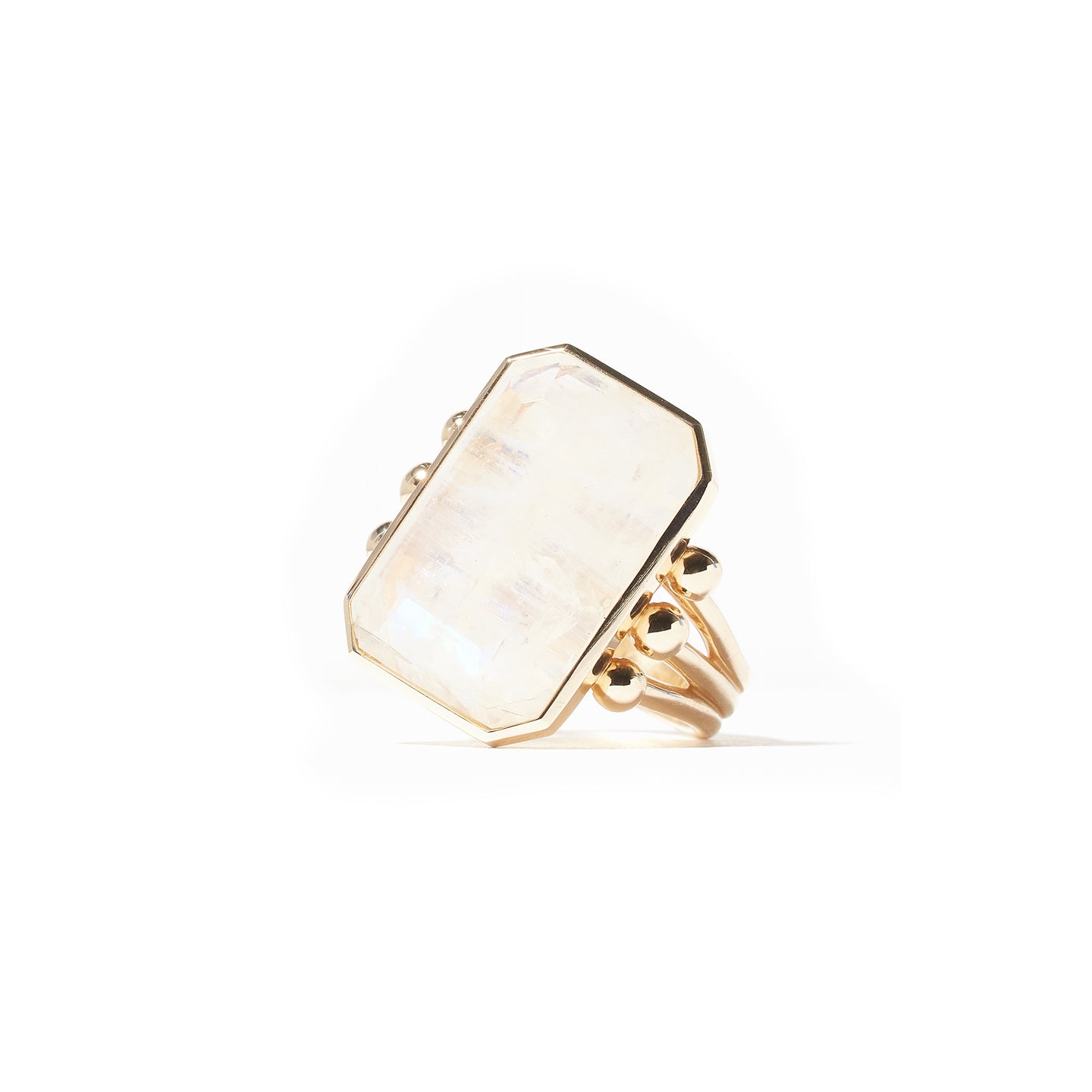 Found Emerald Cut Ring - Moonstone