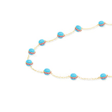 Load image into Gallery viewer, Found Cabochon Station Necklace - Turquoise &amp; Pink Sapphire
