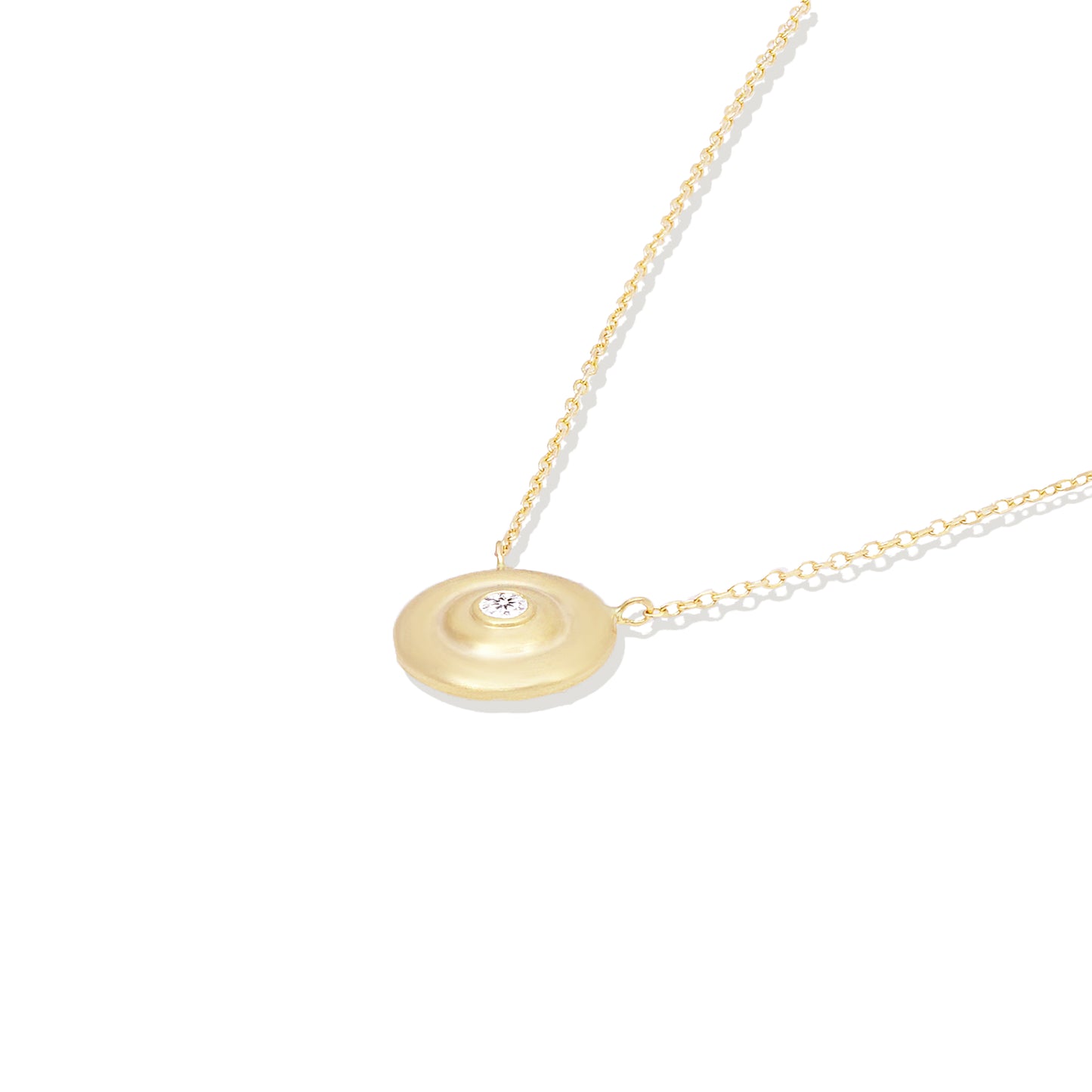 Evolve Small Disk Pendant Necklace - Diamond