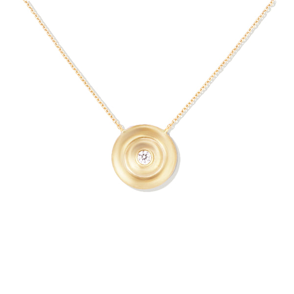 Evolve Small Disk Pendant Necklace - Diamond