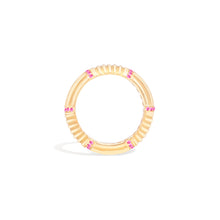 Load image into Gallery viewer, Found Ribbed Stacking Band Ring - Pink Sapphire
