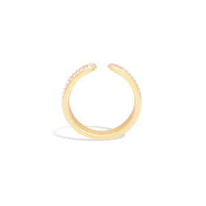 Found Ribbed Open Ring - Diamond