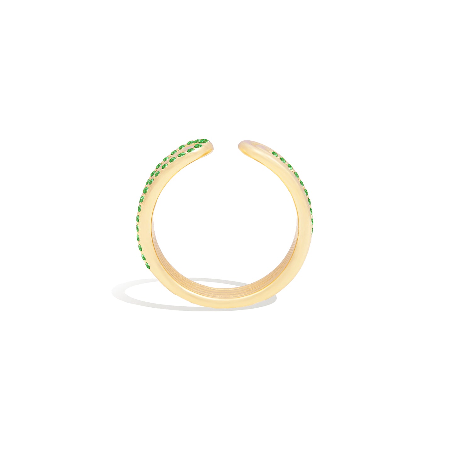 Found Ribbed Open Ring - Tsavorite