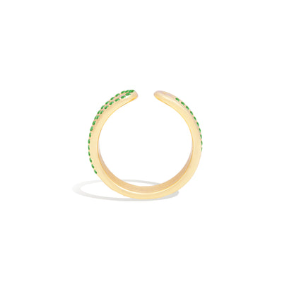 Found Ribbed Open Ring - Tsavorite